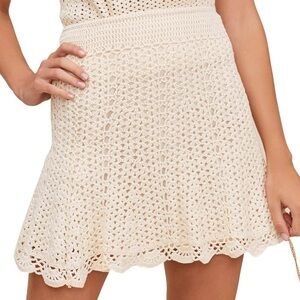 ASTR the Label Koa Crochet Skirt in Sand